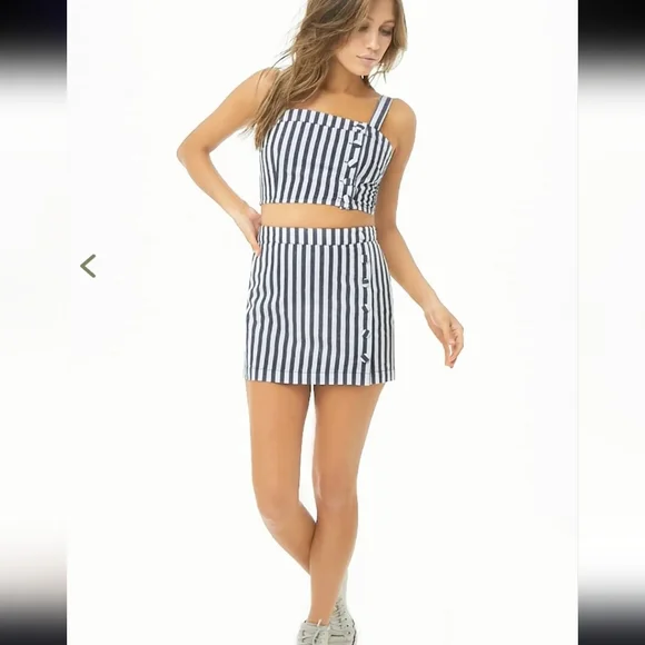 Forever 21 Skirts Forever Striped Two Piece Set Size Xs Mini1